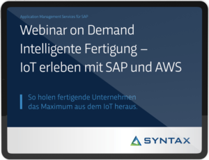 Webinar Intelligente Fertigung IOT SAP AWS