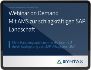 Webinar mit AMS zur SAP Landschaft