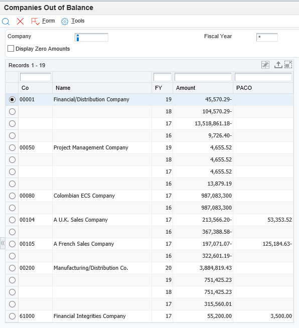 Jd Edwards Financial Integrity Reports