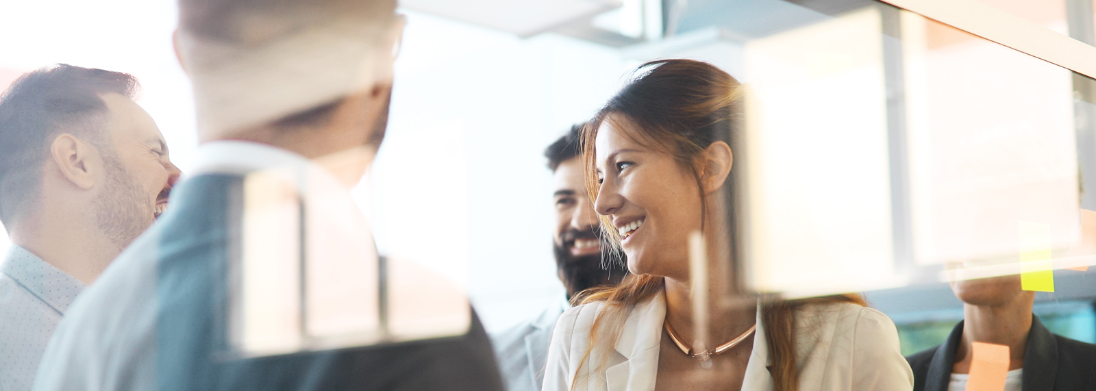 man and woman talking about how cloud can support company innovation