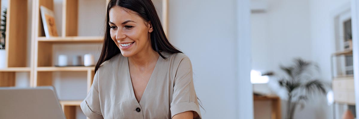 woman working securely from home on her laptop