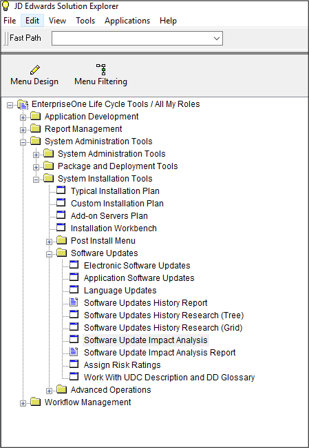 jd edwards solution explorer