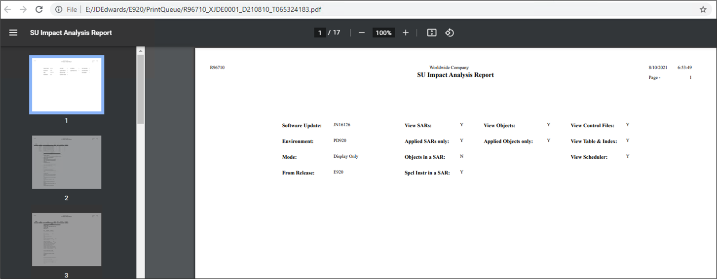 run analysis report