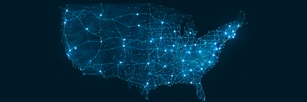 digital map of the United States region