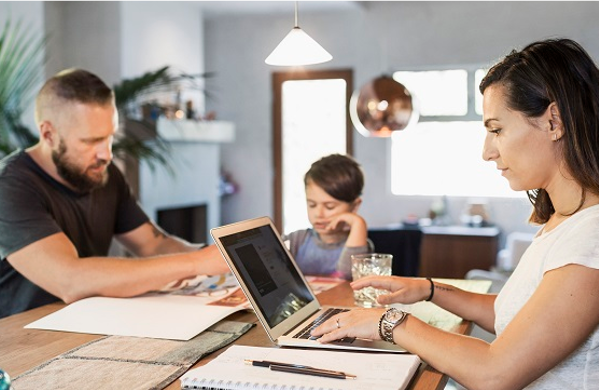 Couple working from home