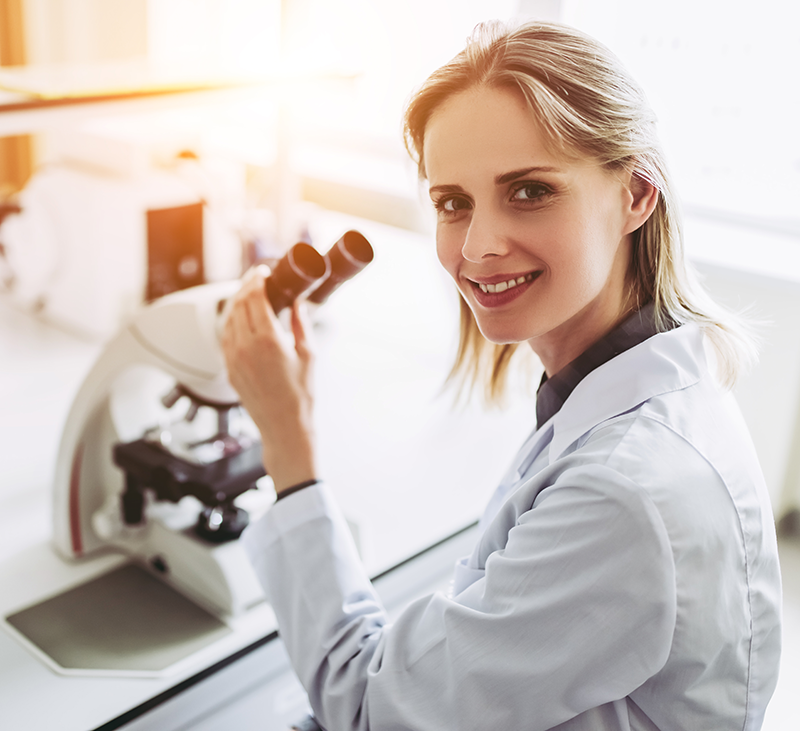 Scientist working in lab