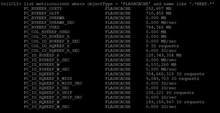 How Can Exadata Smart Flash Cache Improve Storage Performance? - Syntax