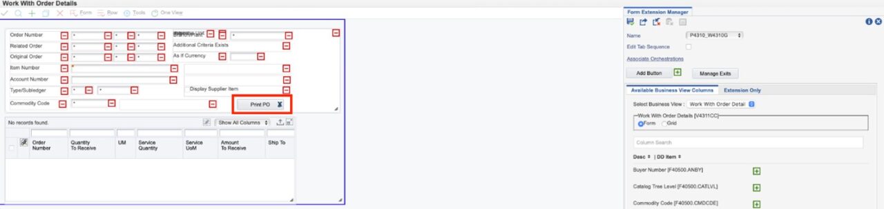 JD Edwards Orchestrator: Orchestration Inputs from Form Extensions ...