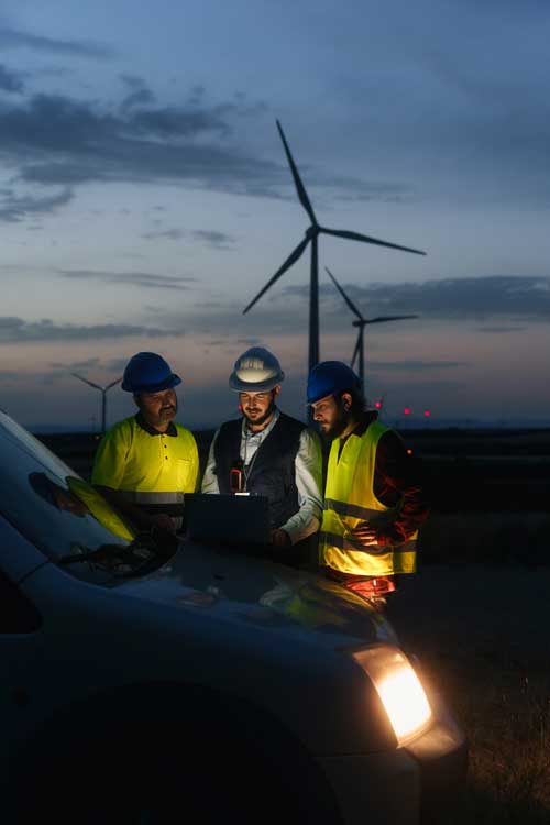 Electrical engineers working in the field