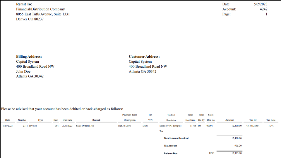 AR invoice enhancements