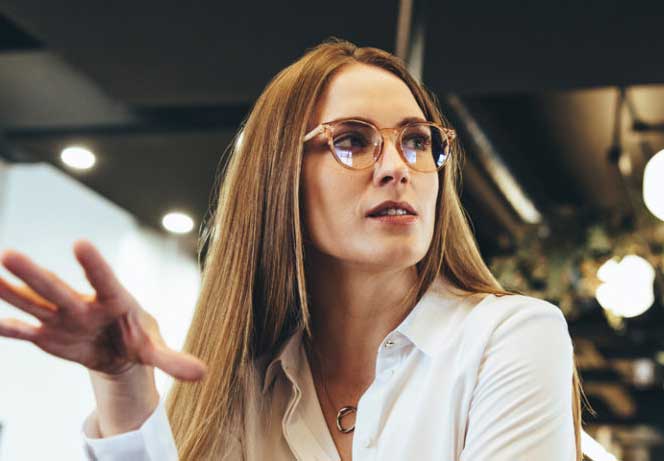 Woman working on cybersecurity.