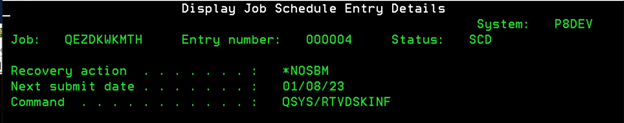 DSPMSG QSYSOPR job schedule
