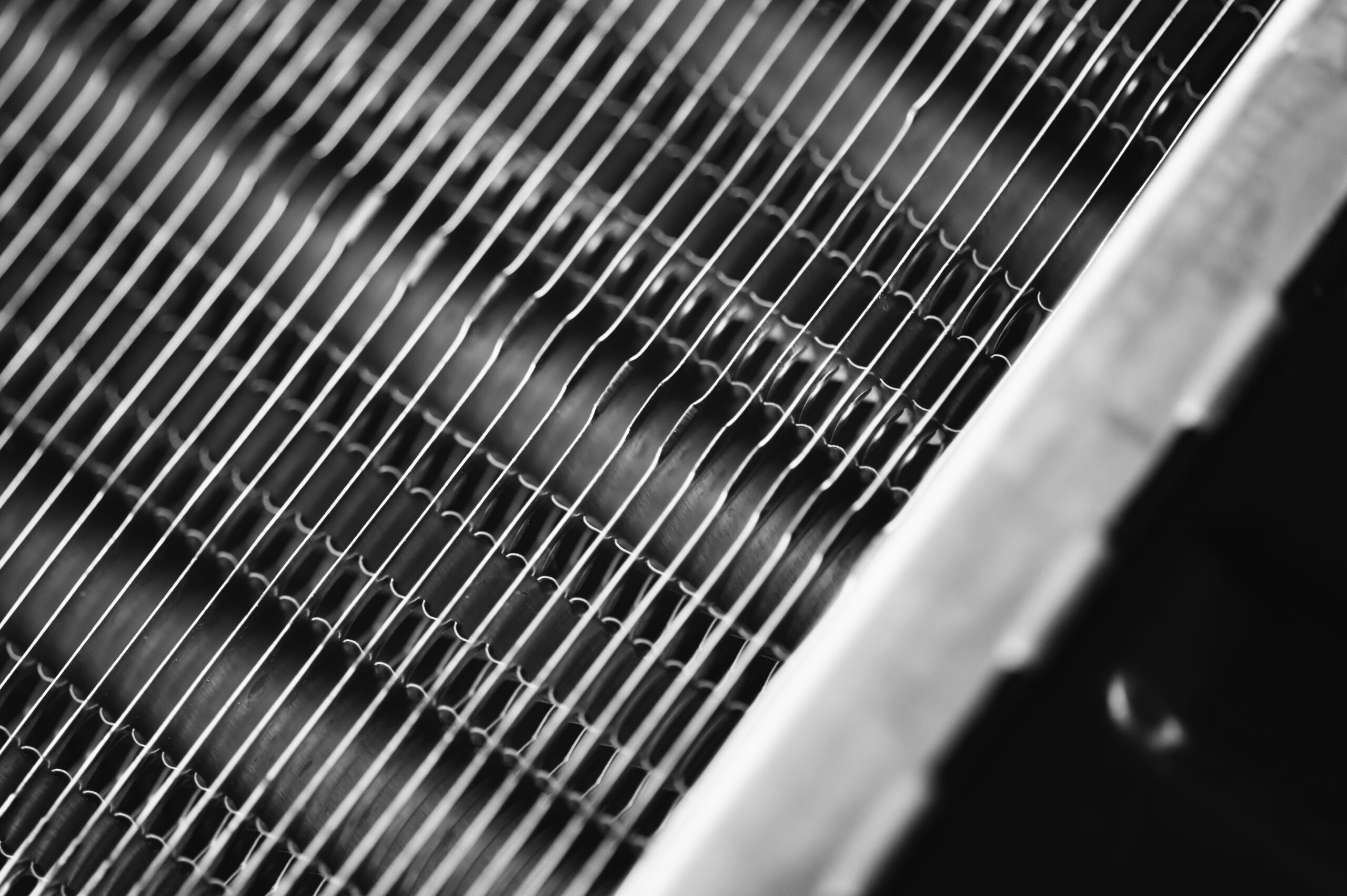 Metallic ribbed seamless texture. Radiator.