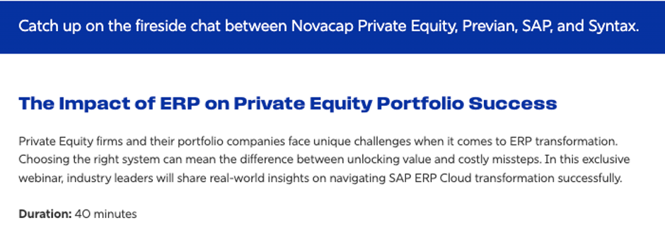 Impact of ERP on PE | Webinar