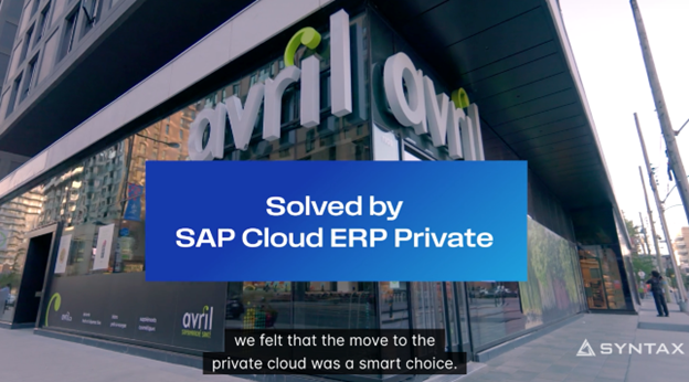 Avril video image Avril success with SAP Cloud ERP Private